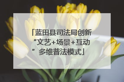 蓝田县司法局创新“文艺+场景+互动”多维普法模式